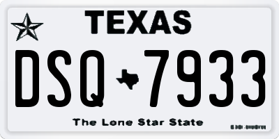 TX license plate DSQ7933