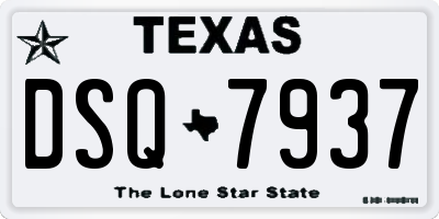TX license plate DSQ7937