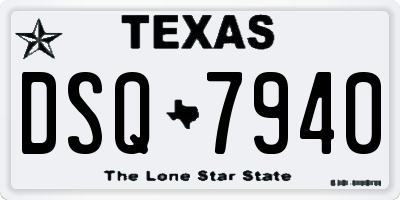 TX license plate DSQ7940