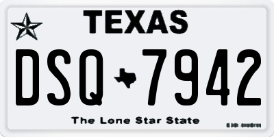 TX license plate DSQ7942