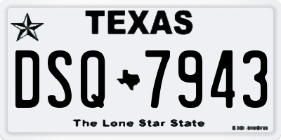 TX license plate DSQ7943