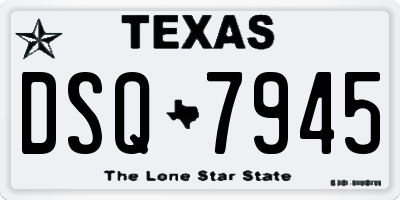 TX license plate DSQ7945