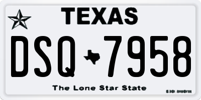 TX license plate DSQ7958
