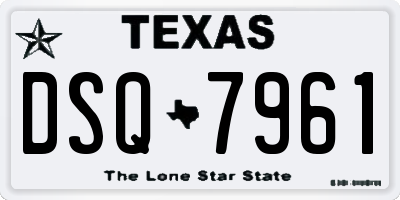 TX license plate DSQ7961