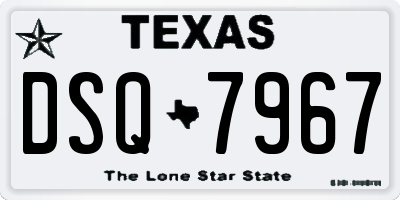 TX license plate DSQ7967