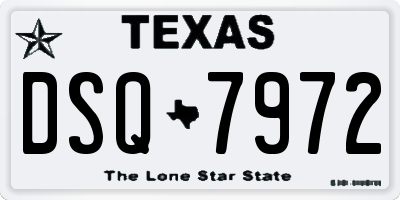 TX license plate DSQ7972