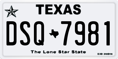 TX license plate DSQ7981