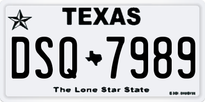 TX license plate DSQ7989