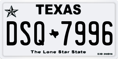 TX license plate DSQ7996