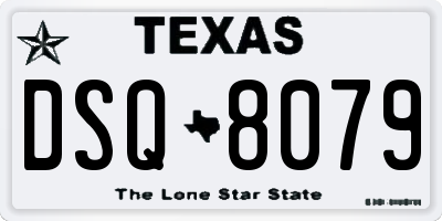 TX license plate DSQ8079