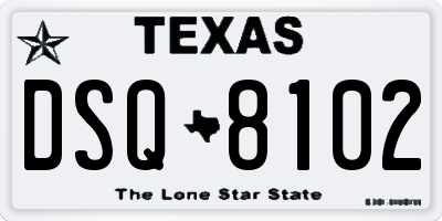 TX license plate DSQ8102