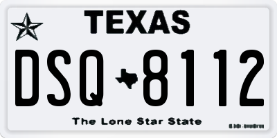 TX license plate DSQ8112