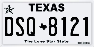 TX license plate DSQ8121
