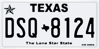 TX license plate DSQ8124