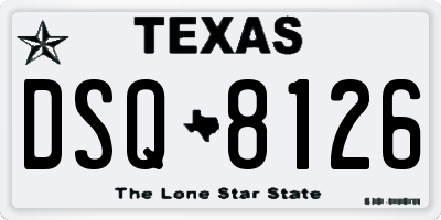 TX license plate DSQ8126