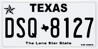 TX license plate DSQ8127
