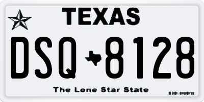 TX license plate DSQ8128