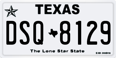 TX license plate DSQ8129
