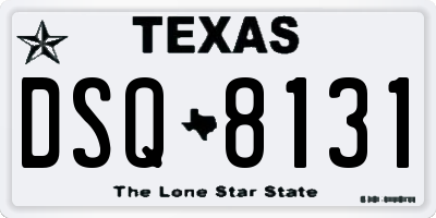 TX license plate DSQ8131