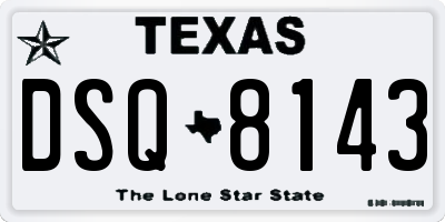 TX license plate DSQ8143