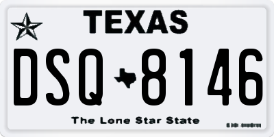 TX license plate DSQ8146