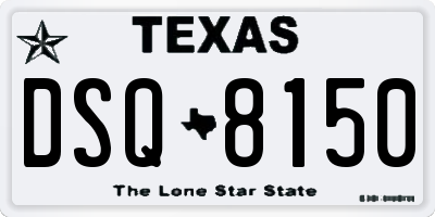 TX license plate DSQ8150