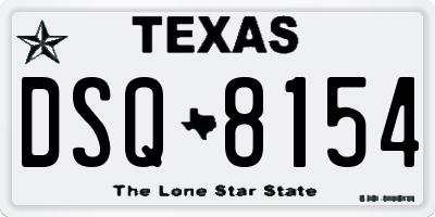 TX license plate DSQ8154