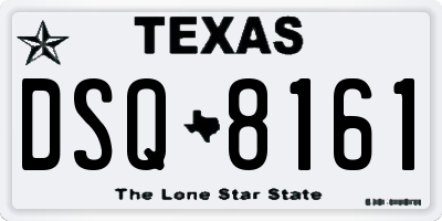 TX license plate DSQ8161