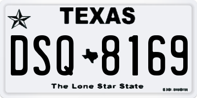 TX license plate DSQ8169