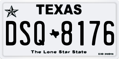 TX license plate DSQ8176