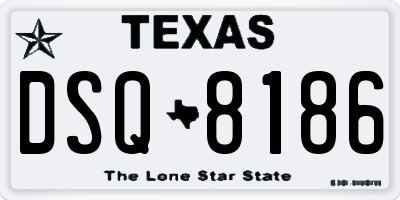 TX license plate DSQ8186