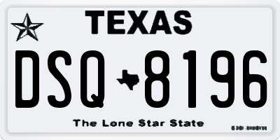 TX license plate DSQ8196