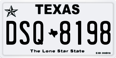 TX license plate DSQ8198