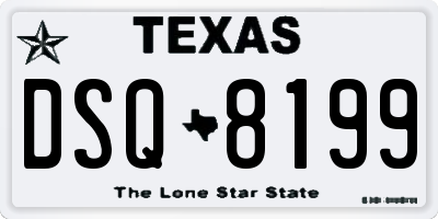 TX license plate DSQ8199