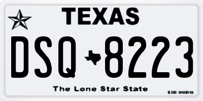 TX license plate DSQ8223
