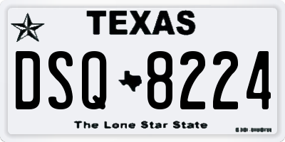 TX license plate DSQ8224