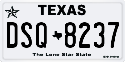 TX license plate DSQ8237