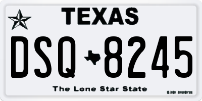TX license plate DSQ8245