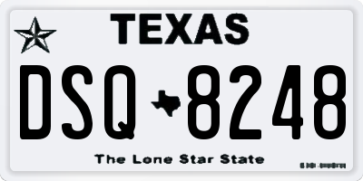 TX license plate DSQ8248