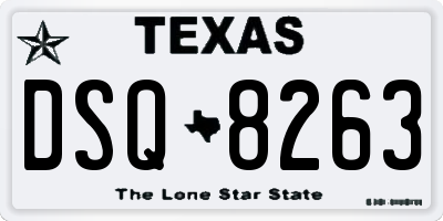 TX license plate DSQ8263