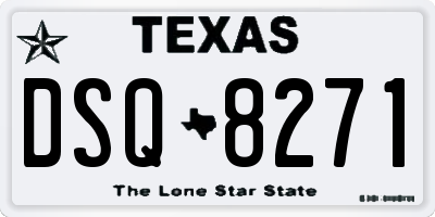 TX license plate DSQ8271