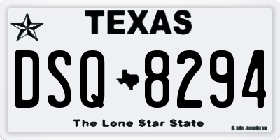 TX license plate DSQ8294