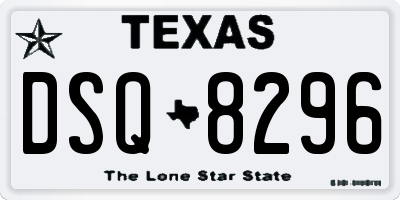 TX license plate DSQ8296