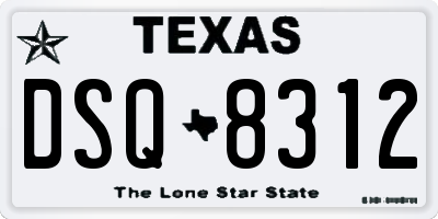 TX license plate DSQ8312
