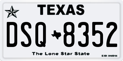 TX license plate DSQ8352