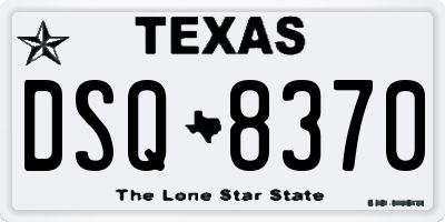 TX license plate DSQ8370
