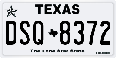 TX license plate DSQ8372