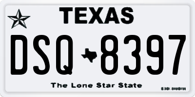 TX license plate DSQ8397