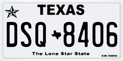 TX license plate DSQ8406
