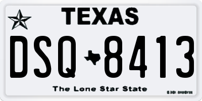 TX license plate DSQ8413